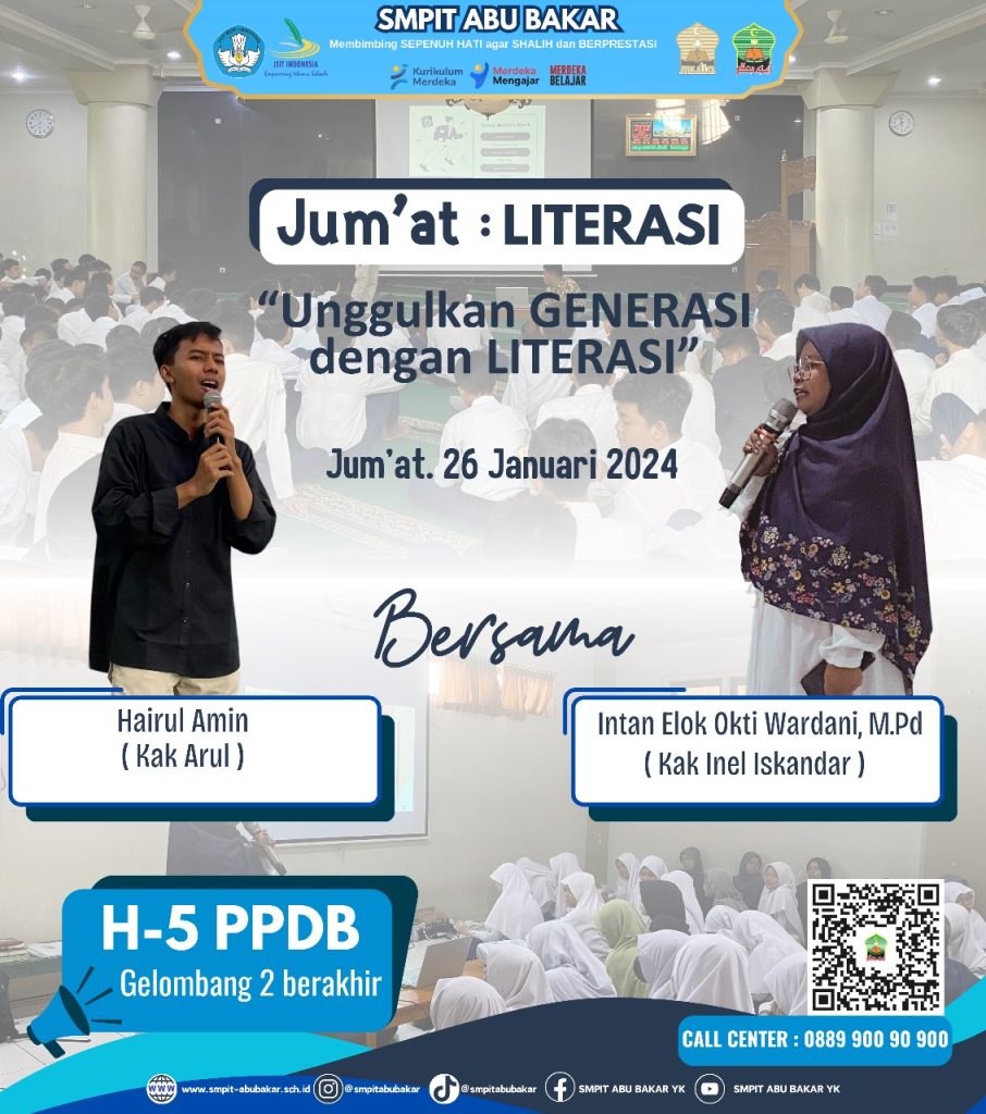 Unggulkan Generasi Dengan Literasi, SMPIT Abu Bakar Yogyakarta Gelar Agenda Jumat Literasi bagi Siswa Siswi