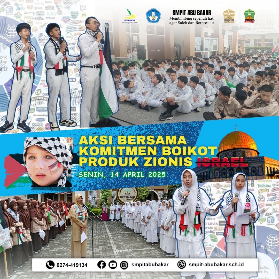 SMP IT Abu Bakar Yogyakarta Gelar Aksi Bersama Komitmen Boikot Produk Pro-Zionis Israel