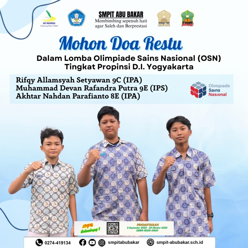 SMPIT ABU BAKAR YOGYAKARTA UKIR PRESTASI GEMILANG DI OSN KOTA YOGYAKARTA HINGGA BERHASIL LOLOS MENUJU TINGKAT PROVINSI!!